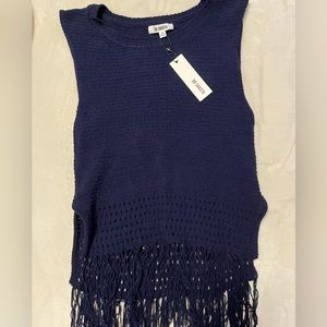 Knit fringe tank